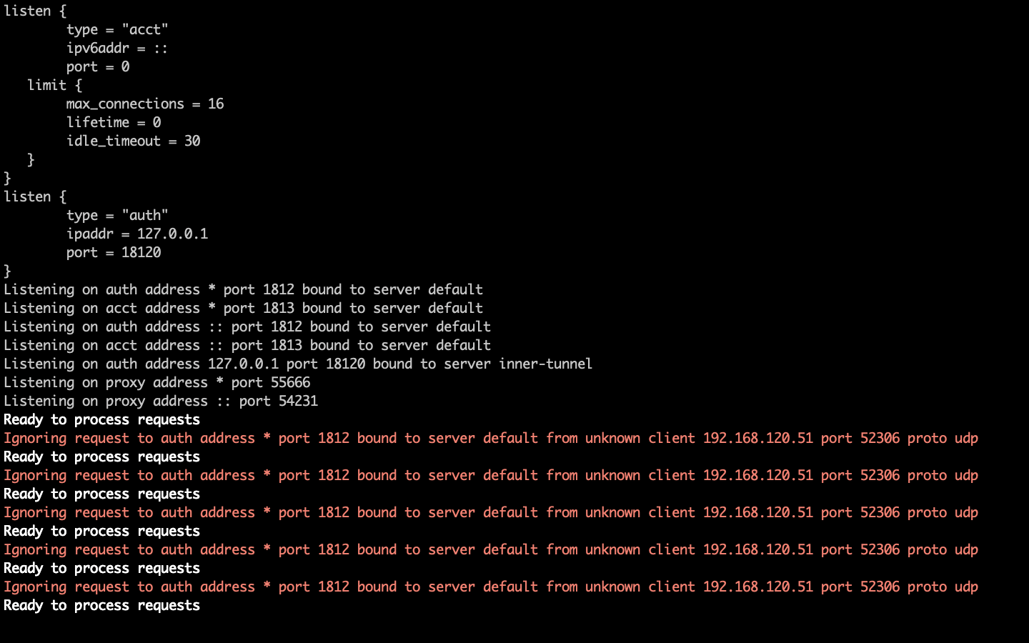 FreeRadius Ver y editar logs, modo depuración y resolver problemas