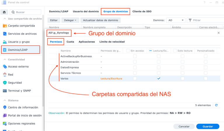 Unir NAS Synology a dominio de Active Directory
