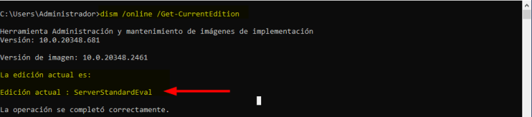 Convertir Windows Server 2016, 2019, 2022 Evaluation a Standard