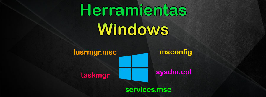 lista de comandos para abrir herramientas de windows, como: msconfig, taskmgr, etc