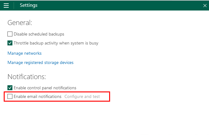 Configurar notificaciones de correo en Veeam Agent for Microsoft Windows