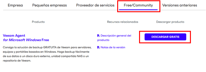 descarga gratuita de veeam agent for windows