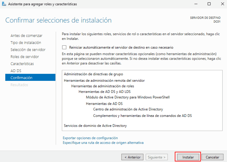 Instalar Active Directory en Windows Server 2025